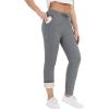 imageFlygo Womens Sherpa Lined Athletic Sweatpants Winter Active Joggers Fleece Pants02 Light Grey Straight