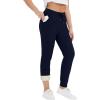 imageFlygo Womens Sherpa Lined Athletic Sweatpants Winter Active Joggers Fleece PantsBlue