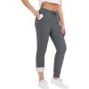 imageFlygo Womens Sherpa Lined Athletic Sweatpants Winter Active Joggers Fleece PantsDark Grey