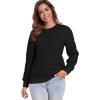 imageFlygo Womens Sherpa Lined Fleece Crewneck Pullover Sweatshirts Casual Winter Warm SweatshirtBlack