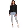 imageFlygo Womens Sherpa Lined Fleece Crewneck Pullover Sweatshirts Casual Winter Warm SweatshirtBlack