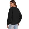 imageFlygo Womens Sherpa Lined Fleece Crewneck Pullover Sweatshirts Casual Winter Warm SweatshirtBlack