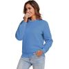 imageFlygo Womens Sherpa Lined Fleece Crewneck Pullover Sweatshirts Casual Winter Warm SweatshirtBlue
