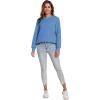 imageFlygo Womens Sherpa Lined Fleece Crewneck Pullover Sweatshirts Casual Winter Warm SweatshirtBlue