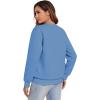 imageFlygo Womens Sherpa Lined Fleece Crewneck Pullover Sweatshirts Casual Winter Warm SweatshirtBlue
