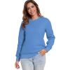 imageFlygo Womens Sherpa Lined Fleece Crewneck Pullover Sweatshirts Casual Winter Warm SweatshirtBlue