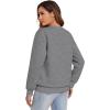 imageFlygo Womens Sherpa Lined Fleece Crewneck Pullover Sweatshirts Casual Winter Warm SweatshirtDark Grey