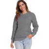 imageFlygo Womens Sherpa Lined Fleece Crewneck Pullover Sweatshirts Casual Winter Warm SweatshirtDark Grey