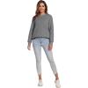 imageFlygo Womens Sherpa Lined Fleece Crewneck Pullover Sweatshirts Casual Winter Warm SweatshirtDark Grey