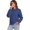 imageFlygo Womens Sherpa Lined Fleece Crewneck Pullover Sweatshirts Casual Winter Warm SweatshirtNavy