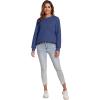 imageFlygo Womens Sherpa Lined Fleece Crewneck Pullover Sweatshirts Casual Winter Warm SweatshirtNavy
