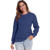 imageFlygo Womens Sherpa Lined Fleece Crewneck Pullover Sweatshirts Casual Winter Warm SweatshirtNavy