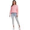 imageFlygo Womens Sherpa Lined Fleece Crewneck Pullover Sweatshirts Casual Winter Warm SweatshirtPink