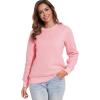 imageFlygo Womens Sherpa Lined Fleece Crewneck Pullover Sweatshirts Casual Winter Warm SweatshirtPink
