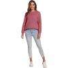 imageFlygo Womens Sherpa Lined Fleece Crewneck Pullover Sweatshirts Casual Winter Warm SweatshirtWine Red
