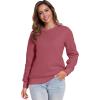 imageFlygo Womens Sherpa Lined Fleece Crewneck Pullover Sweatshirts Casual Winter Warm SweatshirtWine Red