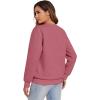 imageFlygo Womens Sherpa Lined Fleece Crewneck Pullover Sweatshirts Casual Winter Warm SweatshirtWine Red