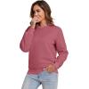 imageFlygo Womens Sherpa Lined Fleece Crewneck Pullover Sweatshirts Casual Winter Warm SweatshirtWine Red