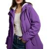 imageFlygo Womens Thicken Sherpa Lined Hooded Winter Coat Heavyweight Warm Fleece Lined Parka Plus Size Jacket OuterwearPurple