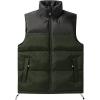 imageFlygo Mens Puffer Vest Lightweight Winter Outdoor Vests Warm Stand Collar Zip Sleeveless Jacket OuterwearArmy Green