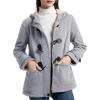imageFlygo Sherpa Lined Winter Jackets for Women Fleece Hoodie Jacket Warm Fall Winter Toggle Duffle CoatsGrey