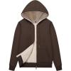 imageFlygo Women Winter Hoodies Zip Up Fleece Sherpa Lined Warm Sweatshirts JacketCoffee Brown