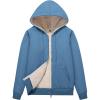 imageFlygo Women Winter Hoodies Zip Up Fleece Sherpa Lined Warm Sweatshirts JacketGreyish Blue