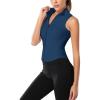 imageFlygo Womens Full Zip Sleeveless Workout Yoga Active Jacket Vest Golf ShirtsNavy Blue