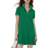 imageFlygo Womens Polo Dress Collared Short Sleeve Ruffle Golf Tennis T Shirt Sports Workout Mini Summer Dresses Tunic PiquePeacockgreen