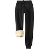 imageFlygo Womens Sherpa Lined Athletic Sweatpants Winter Active Joggers Fleece PantsBlack