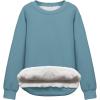 imageFlygo Womens Sherpa Lined Fleece Crewneck Pullover Sweatshirts Casual Winter Warm SweatshirtBean Green