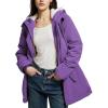 imageFlygo Womens Thicken Sherpa Lined Hooded Winter Coat Heavyweight Warm Fleece Lined Parka Plus Size Jacket OuterwearPurple