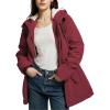 imageFlygo Womens Thicken Sherpa Lined Hooded Winter Coat Heavyweight Warm Fleece Lined Parka Plus Size Jacket OuterwearWine Red