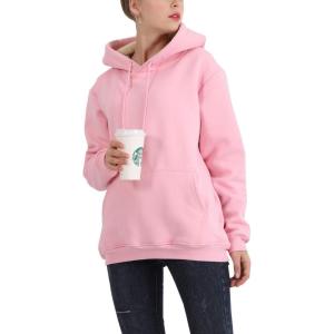 imageFlygo Hoodies for Women Winter Warm Sherpa Lined Fleece Pullover Hooded SweatshirtsPink