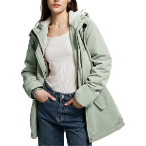 imageFlygo Womens Thicken Sherpa Lined Hooded Winter Coat Heavyweight Warm Fleece Lined Parka Plus Size Jacket OuterwearMint Green
