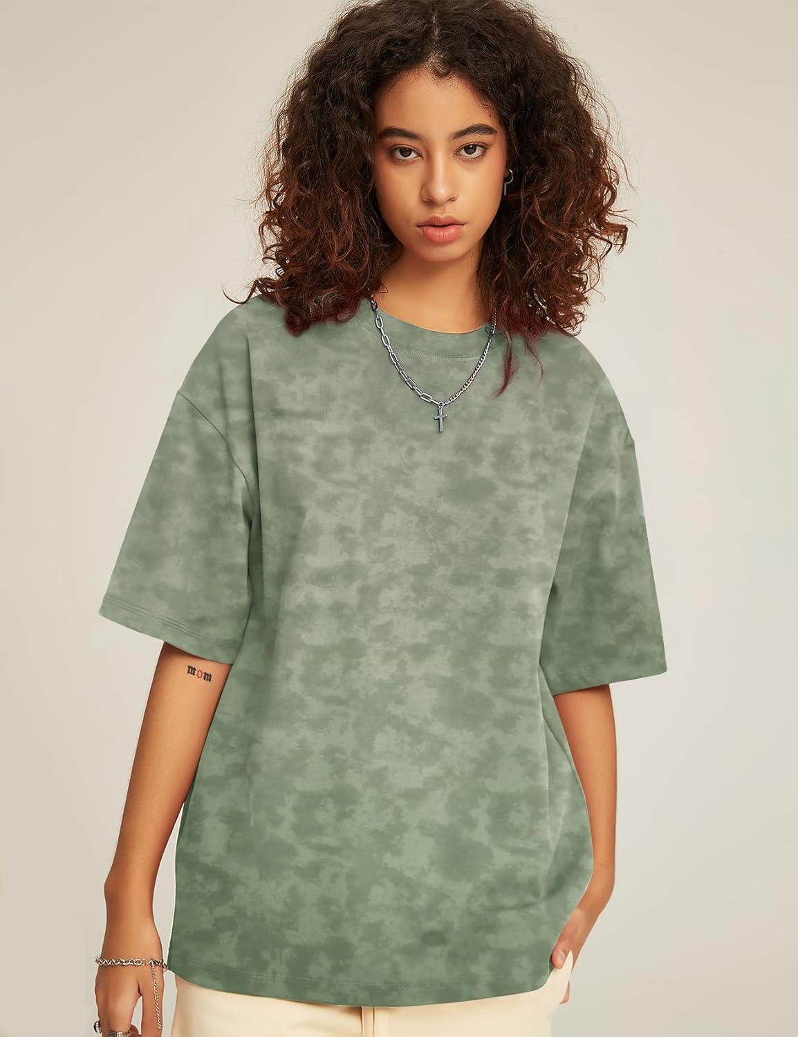imageFlygo 2 Pack Mens Oversized TShirts Vintage Washed Tee Loose Fit Unisex Short Sleeve Casual Basic Graphic Tees Shirt TopsArmygreenkhaki