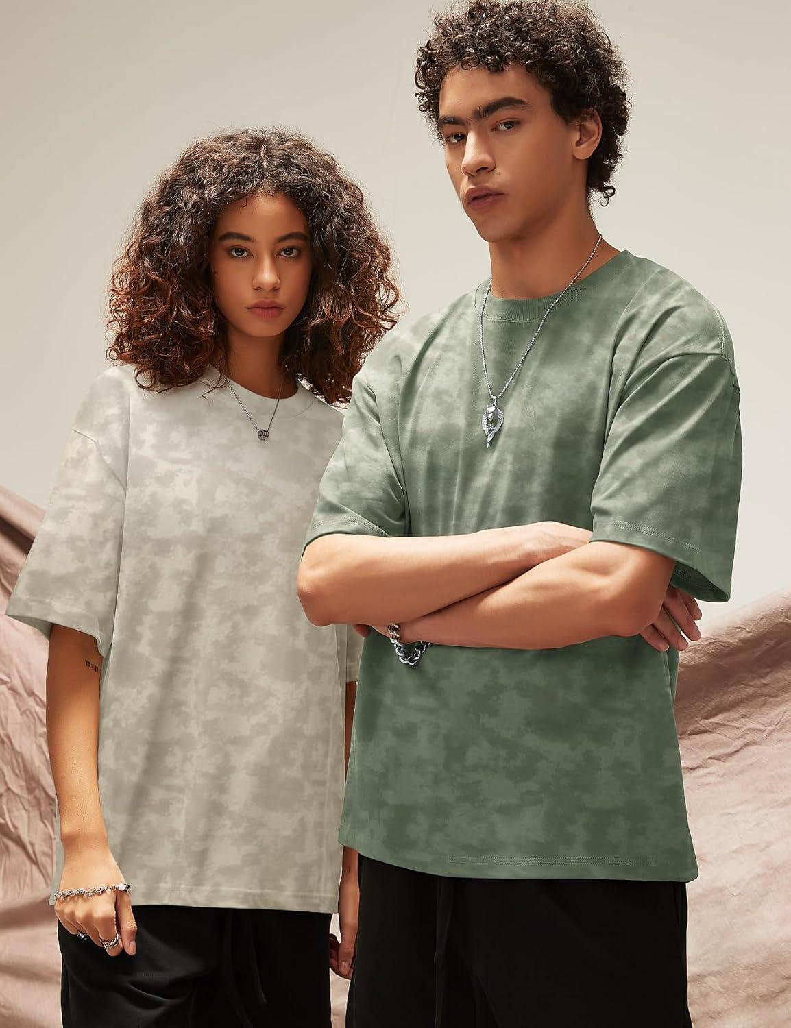 imageFlygo 2 Pack Mens Oversized TShirts Vintage Washed Tee Loose Fit Unisex Short Sleeve Casual Basic Graphic Tees Shirt TopsArmygreenkhaki