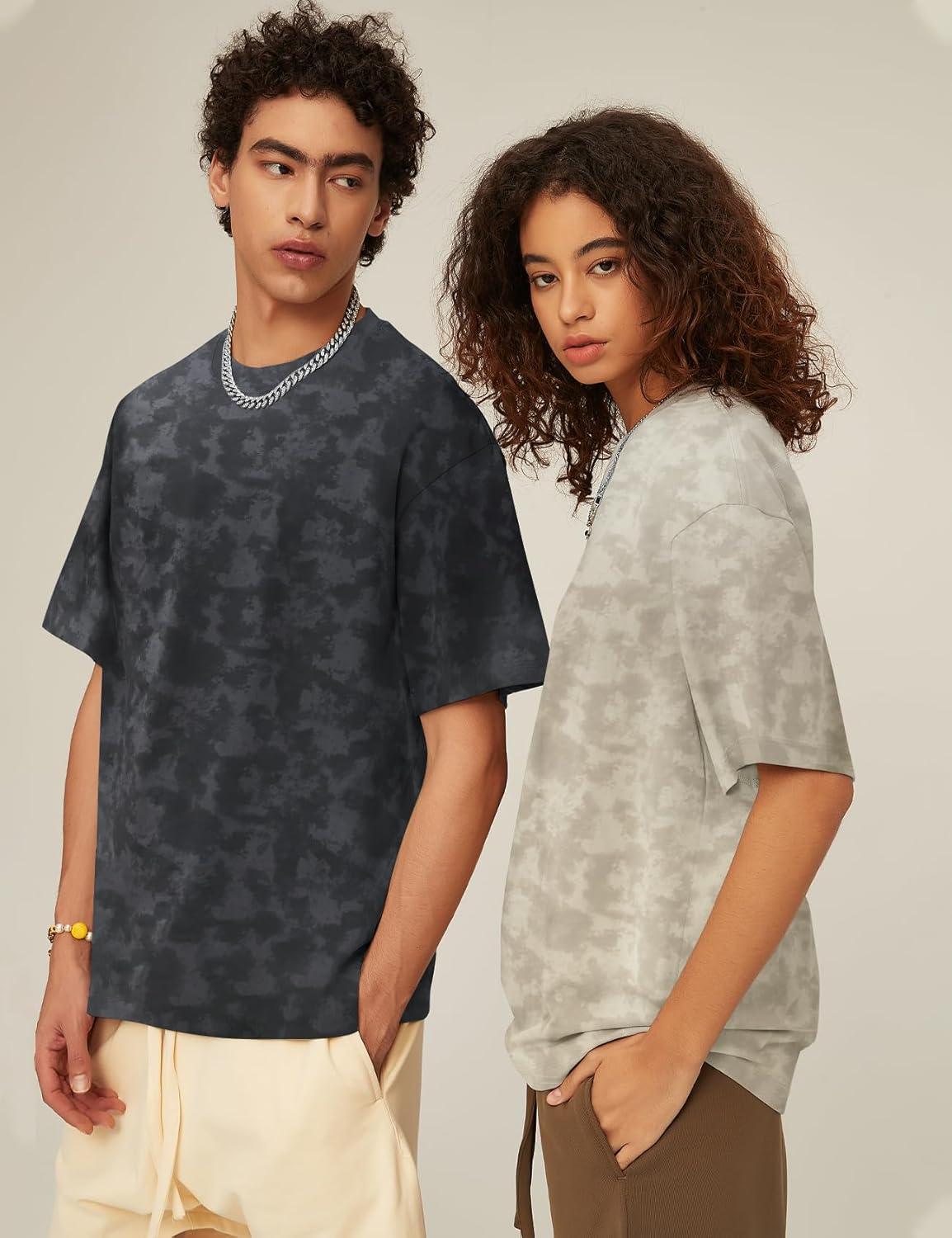 imageFlygo 2 Pack Mens Oversized TShirts Vintage Washed Tee Loose Fit Unisex Short Sleeve Casual Basic Graphic Tees Shirt TopsDarkgreykhaki