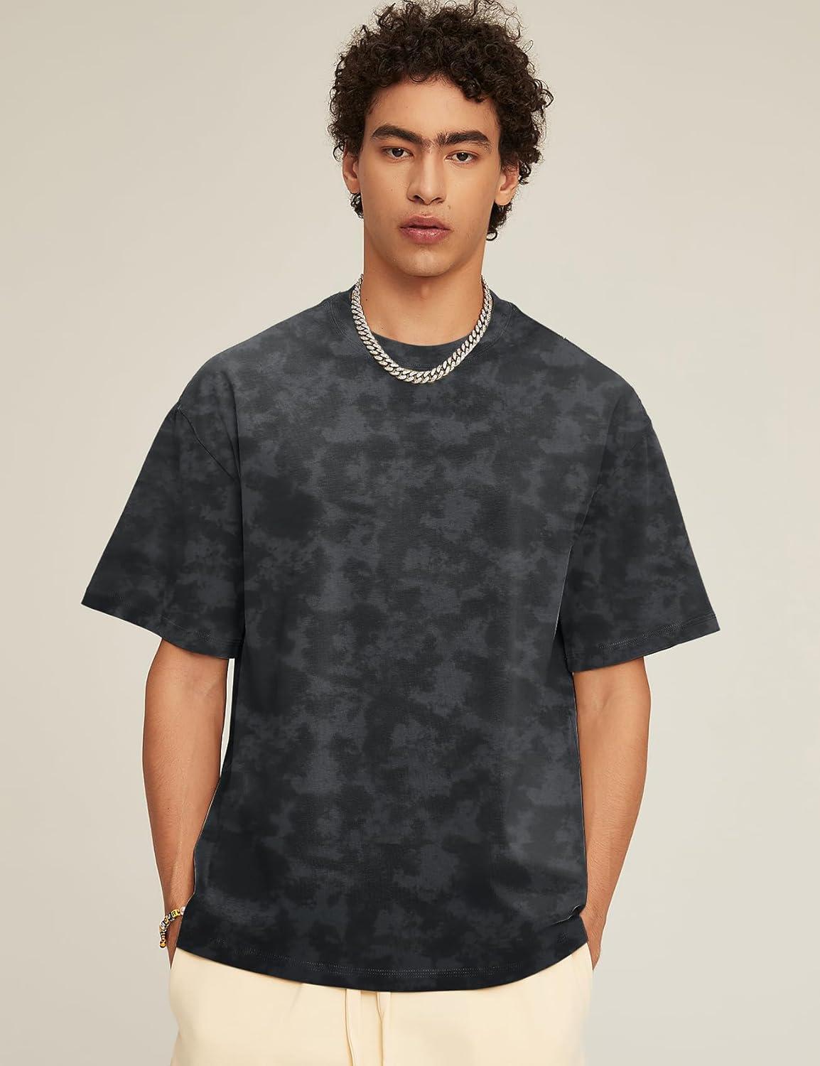 imageFlygo 2 Pack Mens Oversized TShirts Vintage Washed Tee Loose Fit Unisex Short Sleeve Casual Basic Graphic Tees Shirt TopsDarkgreywhite