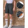 imageFlygo 2 Pack Boys Athletic Shorts Mesh Kids Elastic Waist Breathable Basketball Gym Shorts with PocketsBlackdarkgrey