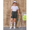 imageFlygo 2 Pack Boys Athletic Shorts Mesh Kids Elastic Waist Breathable Basketball Gym Shorts with PocketsBlackdarkgrey