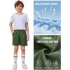 imageFlygo 2 Pack Boys Athletic Shorts Mesh Kids Elastic Waist Breathable Basketball Gym Shorts with PocketsBlackgreen