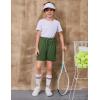 imageFlygo 2 Pack Boys Athletic Shorts Mesh Kids Elastic Waist Breathable Basketball Gym Shorts with PocketsBlackgreen