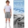 imageFlygo 2 Pack Boys Athletic Shorts Mesh Kids Elastic Waist Breathable Basketball Gym Shorts with PocketsBlacklightgrey