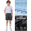 imageFlygo 2 Pack Boys Athletic Shorts Mesh Kids Elastic Waist Breathable Basketball Gym Shorts with PocketsLightgreydarkgrey
