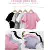 imageFlygo 2 Pack Crop Tops for Girls Cute Ruched Cotton TShirts Short Sleeve Tee Shirts Summer Crewneck Basic Tshirt 714 YearsBlackheathergrey