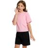 imageFlygo 2 Pack Crop Tops for Girls Cute Ruched Cotton TShirts Short Sleeve Tee Shirts Summer Crewneck Basic Tshirt 714 YearsBlackpink