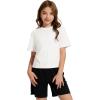 imageFlygo 2 Pack Crop Tops for Girls Cute Ruched Cotton TShirts Short Sleeve Tee Shirts Summer Crewneck Basic Tshirt 714 YearsBlackwhite