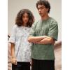 imageFlygo 2 Pack Mens Oversized TShirts Vintage Washed Tee Loose Fit Unisex Short Sleeve Casual Basic Graphic Tees Shirt TopsArmygreenwhite