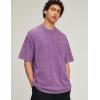 imageFlygo 3 Pack Men Oversized T Shirts Acid Washed Unisex Tee Loose Fit Short Sleeve Casual Streetwear Baggy Basic TopsBlackbeigepurple